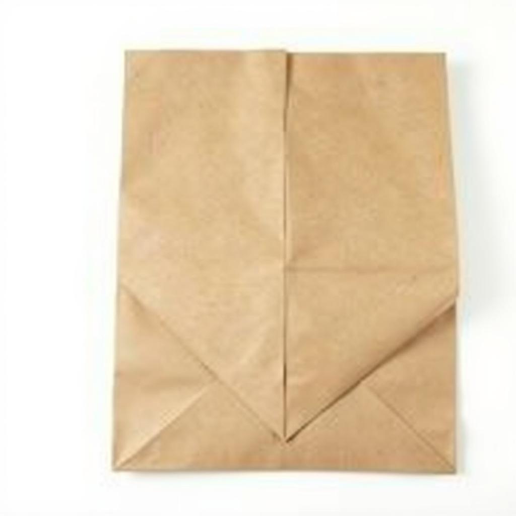 Folding a paper bag in half