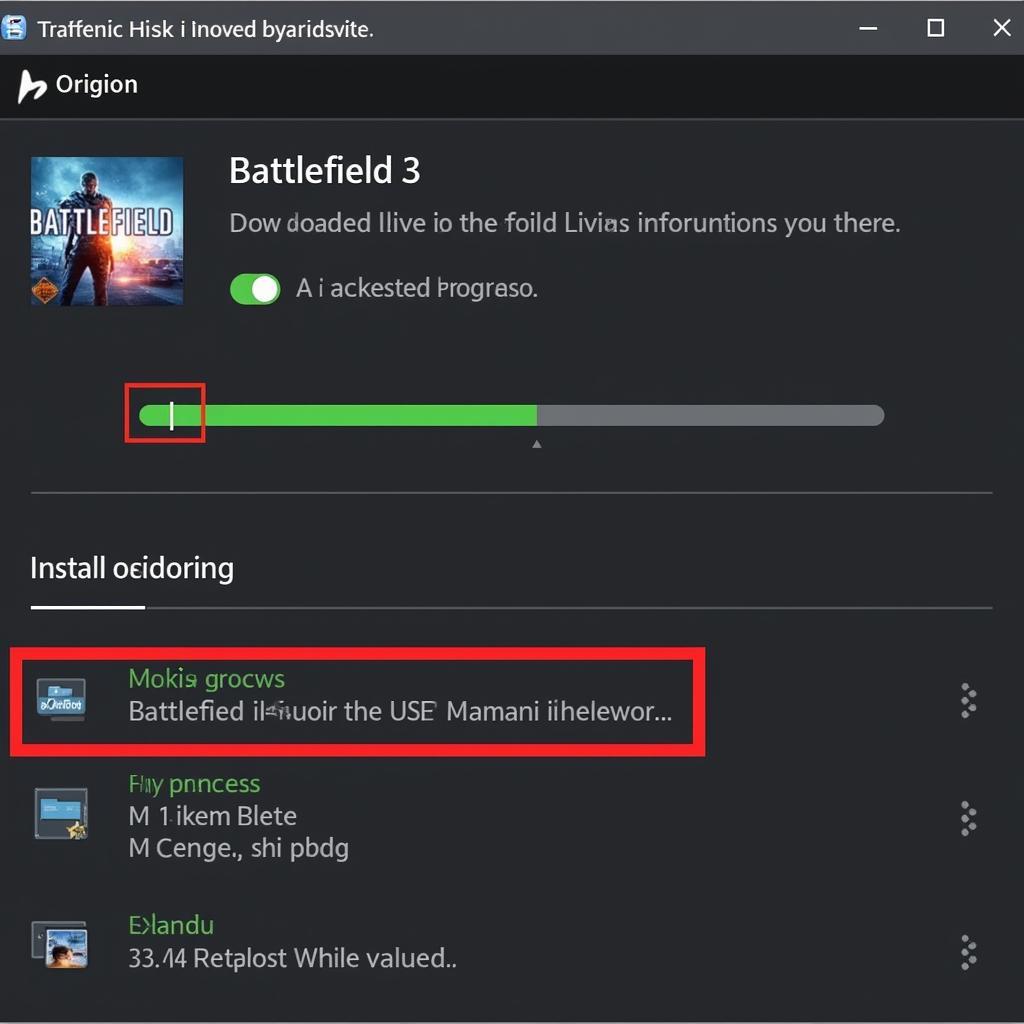 Screenshot of Battlefield 3 downloading on Origin