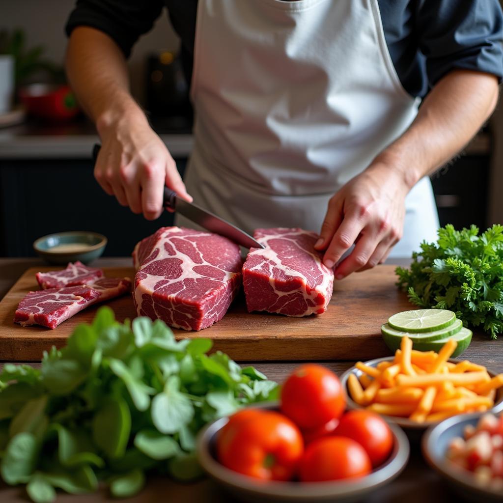 Preparing Beef Shank for Pho