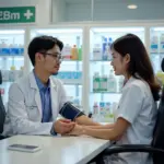 Blood Pressure Check at a Pharmacy in Ho Chi Minh City