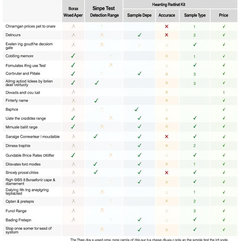 Comparing different borax test kit features