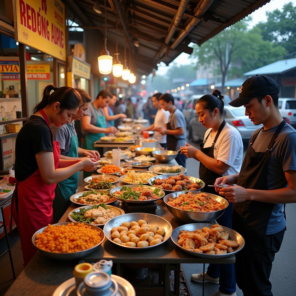 Street food vendors in Buon Ma Thuot