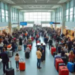 Crowds at the airport on the busiest travel day of the year