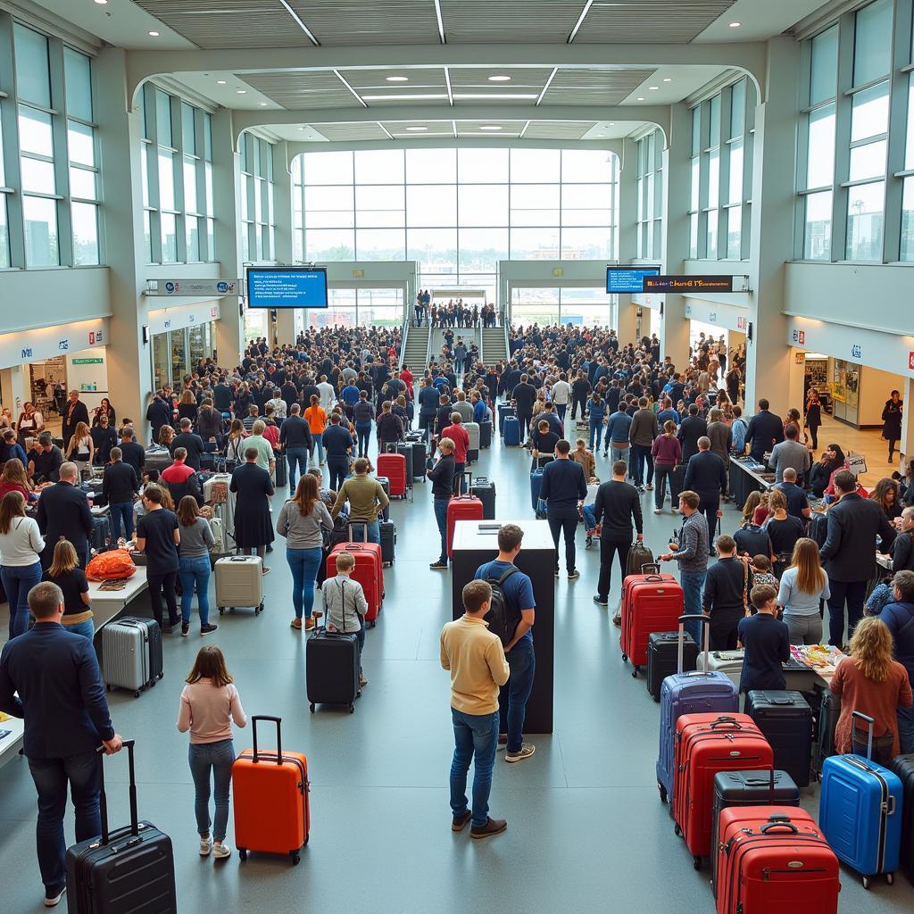 Crowds at the airport on the busiest travel day of the year