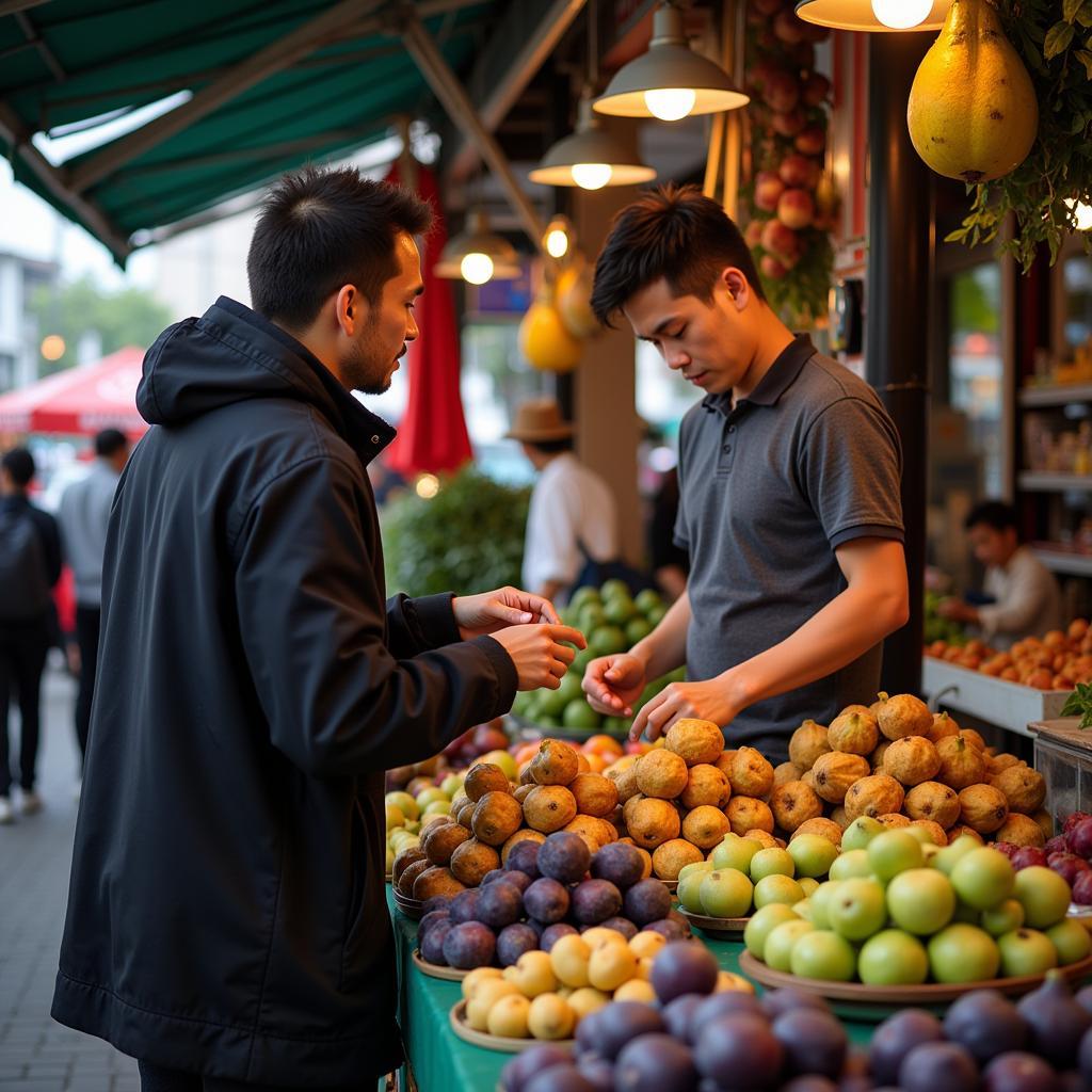 Buying Figs from a Hanoi Vendor