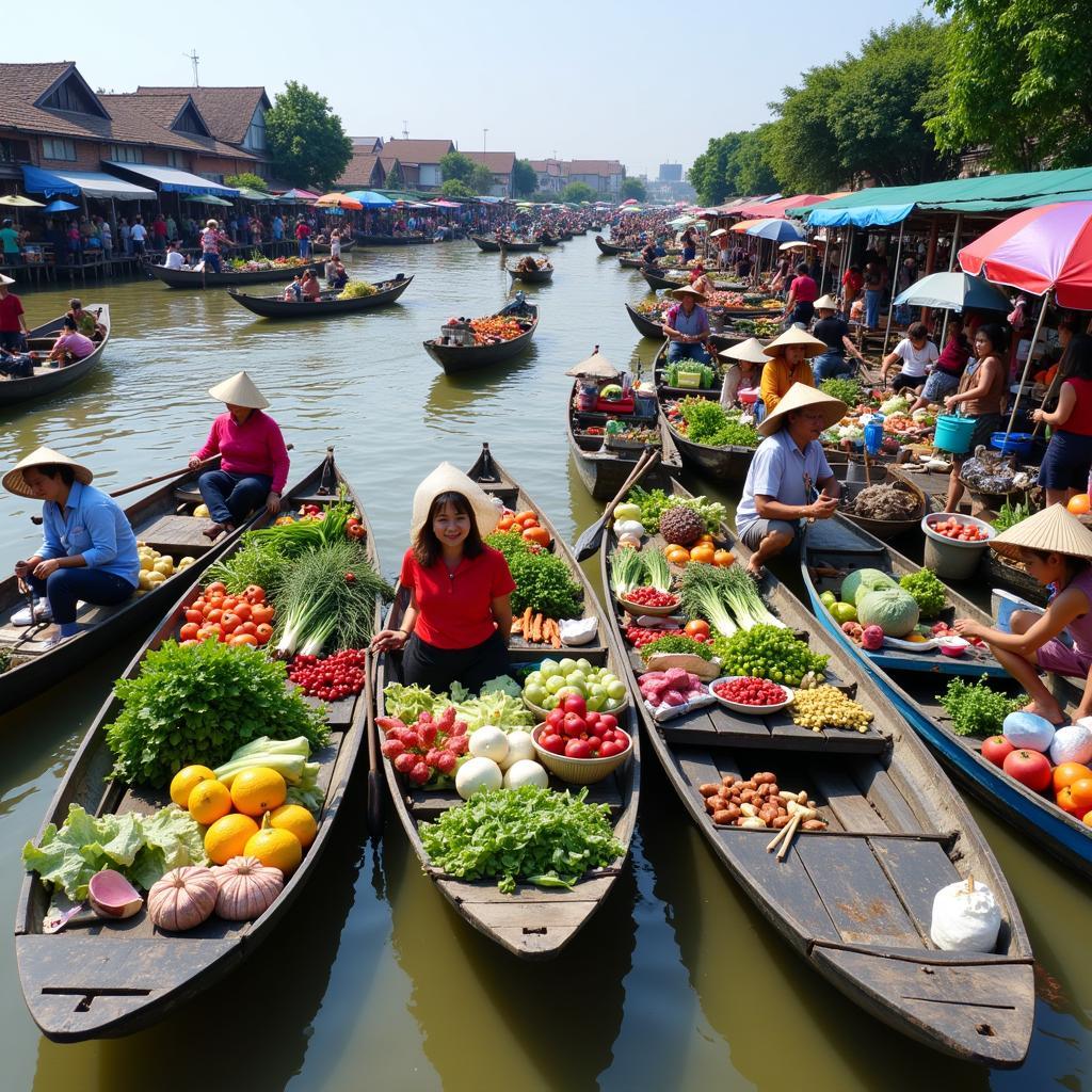 Cai Be Floating Market in Tien Giang Vietnam