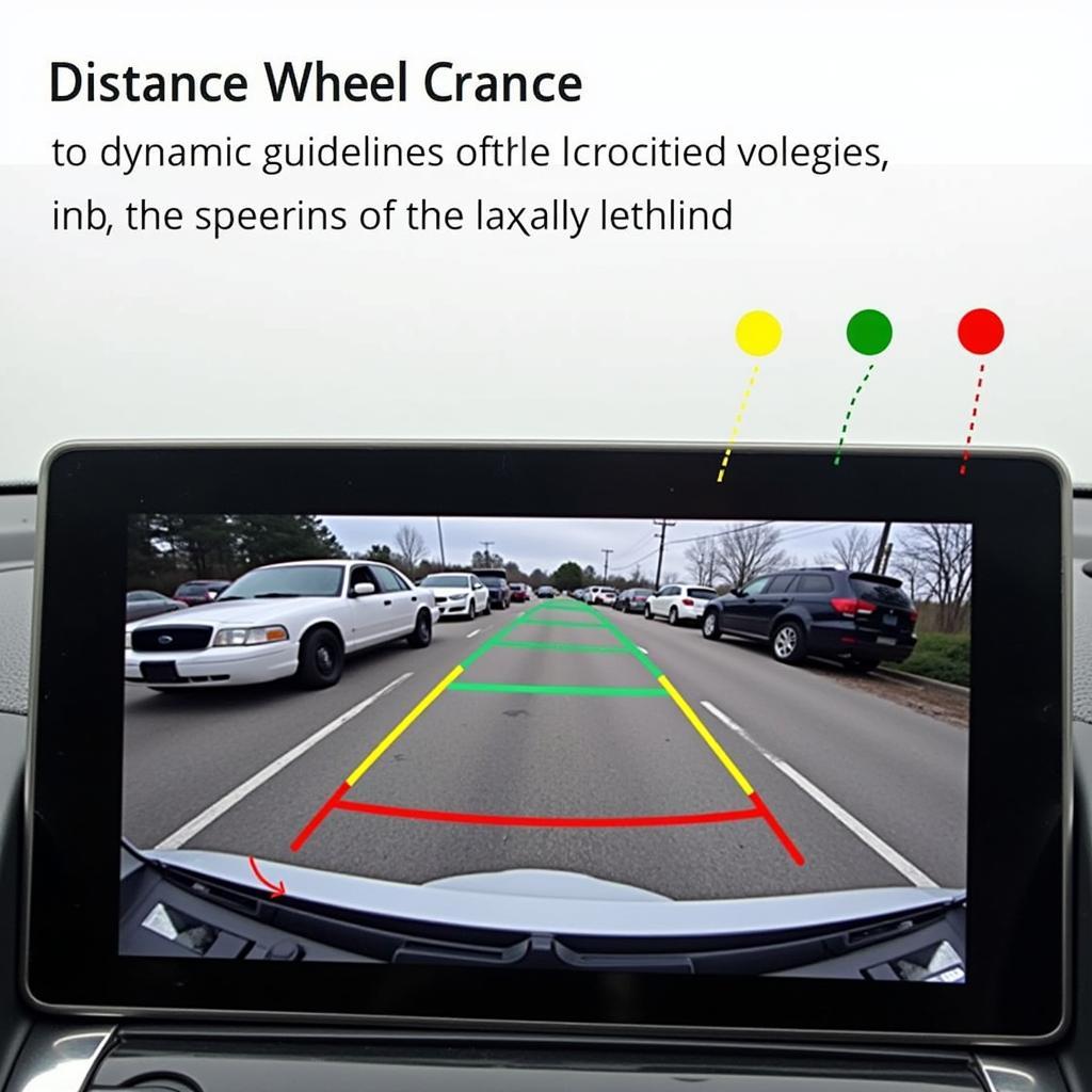 Backup Camera Display Showing Guidelines and Distance Markers