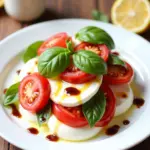 Caprese Salad Appetizer on a White Plate