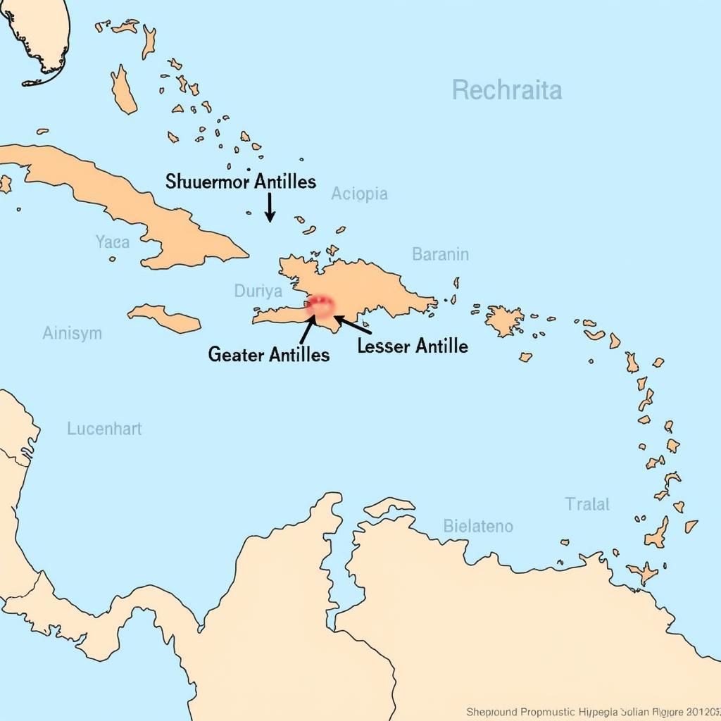 Caribbean Islands Map Showing Location