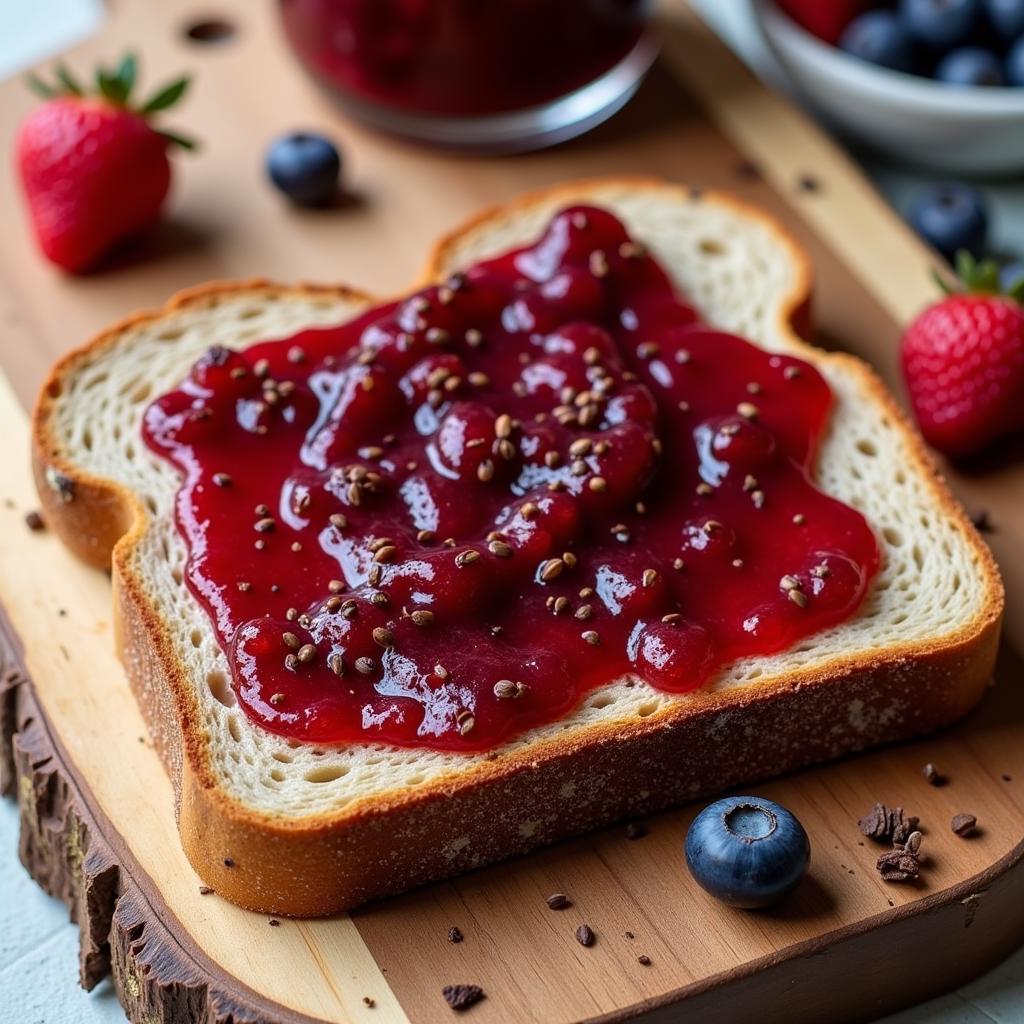 Chia Seed Jam on Whole Wheat Toast