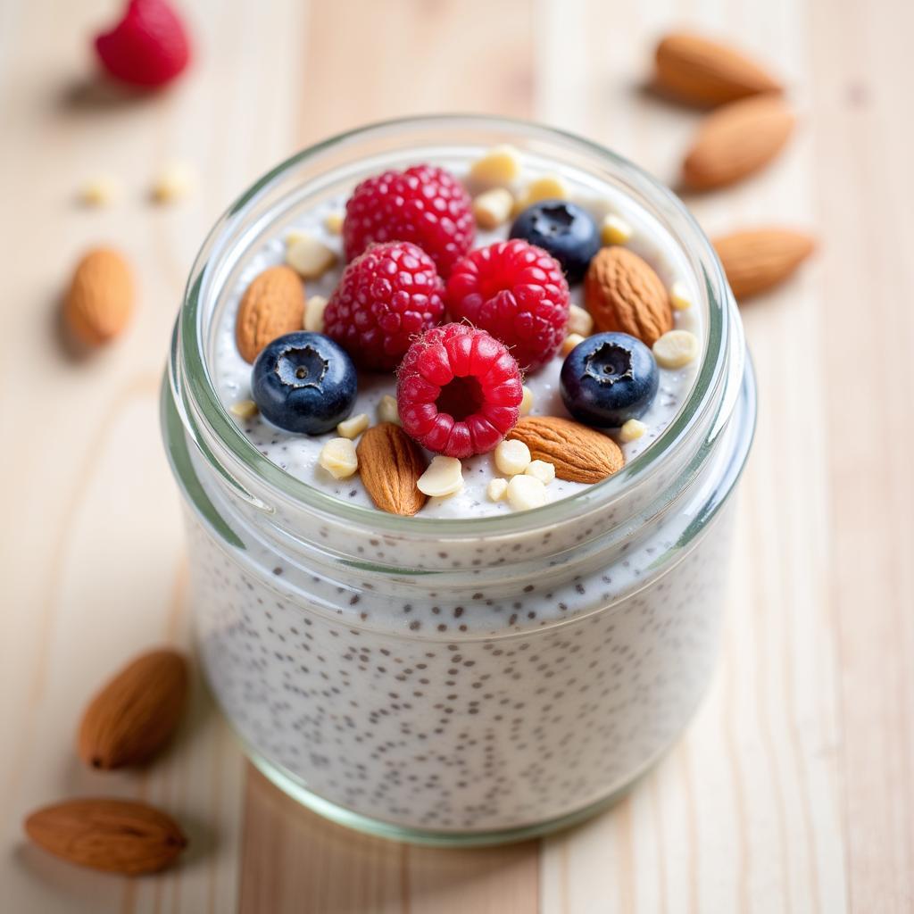 Chia Seed Pudding with Berries and Nuts