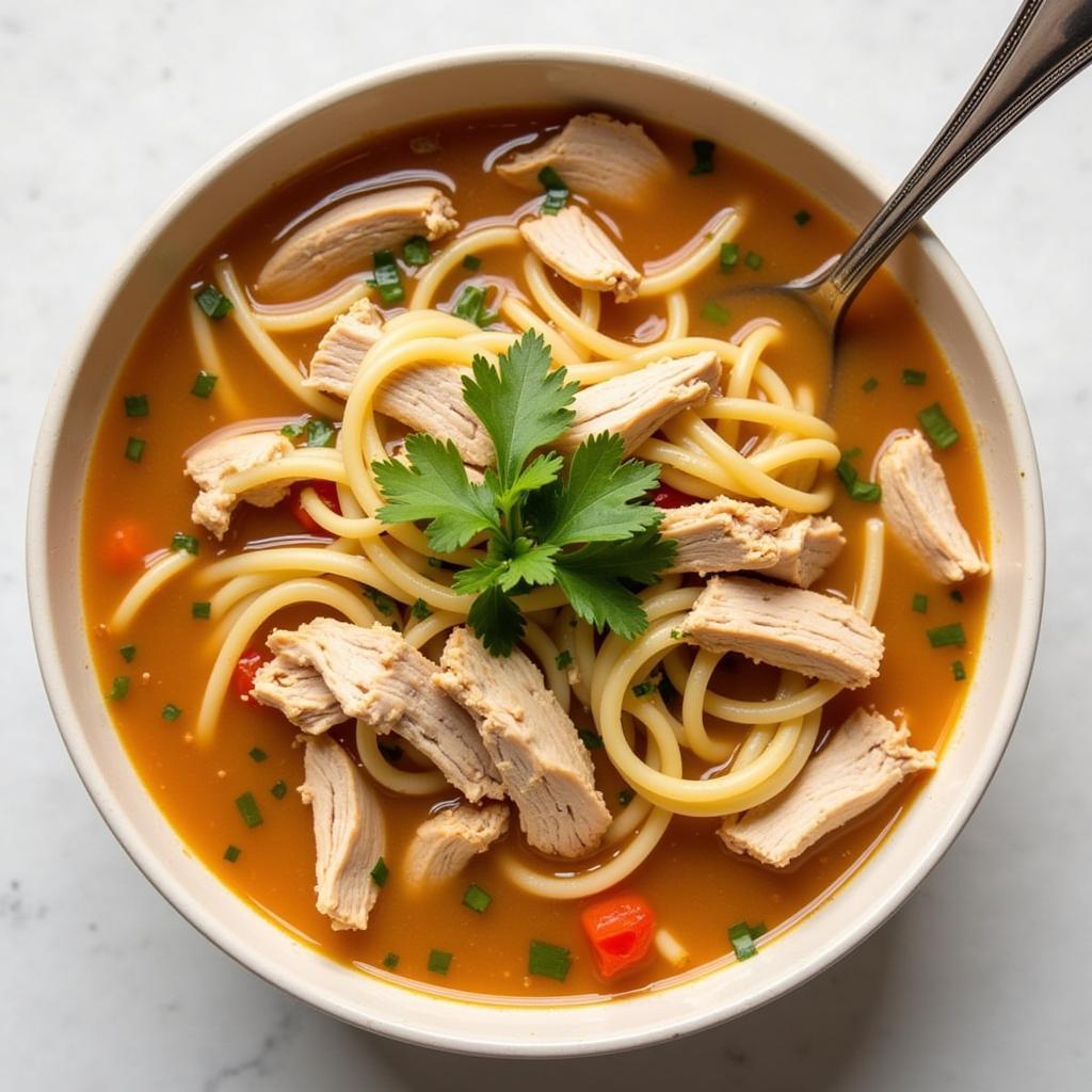 Chicken Noodle Soup Made with Boiled Chicken