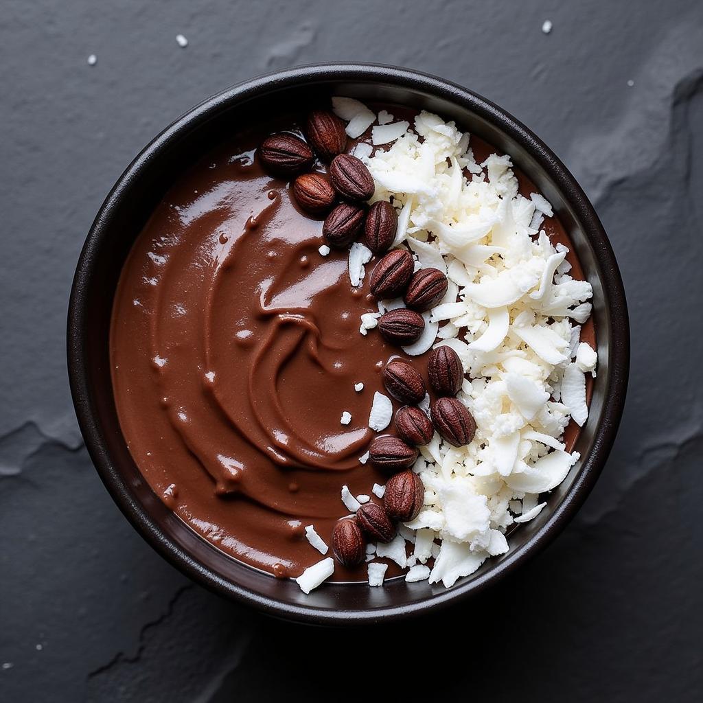 Chocolate Chia Seed Pudding with Coconut Flakes