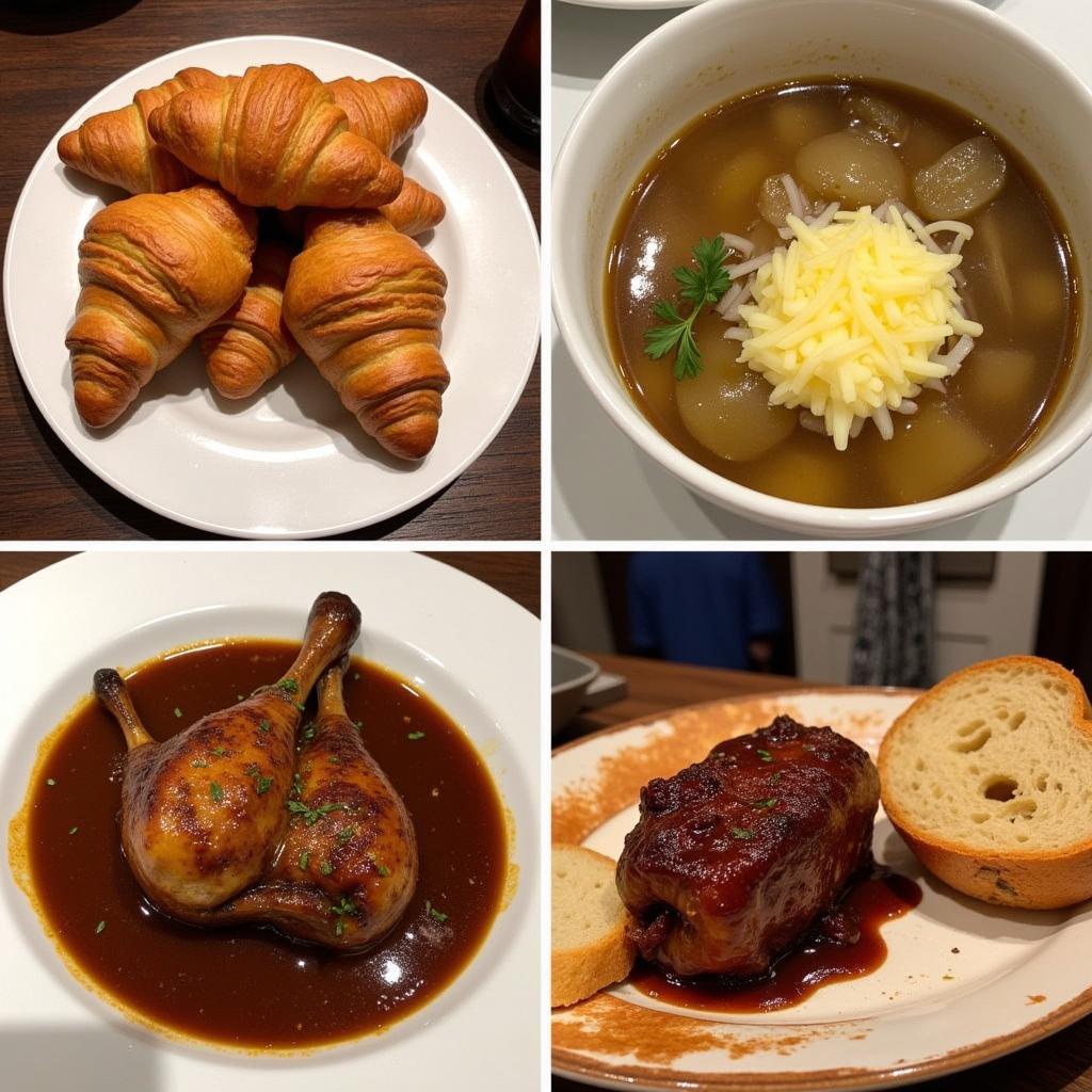 Classic French Dishes: Croissant, French Onion Soup, and Coq au Vin