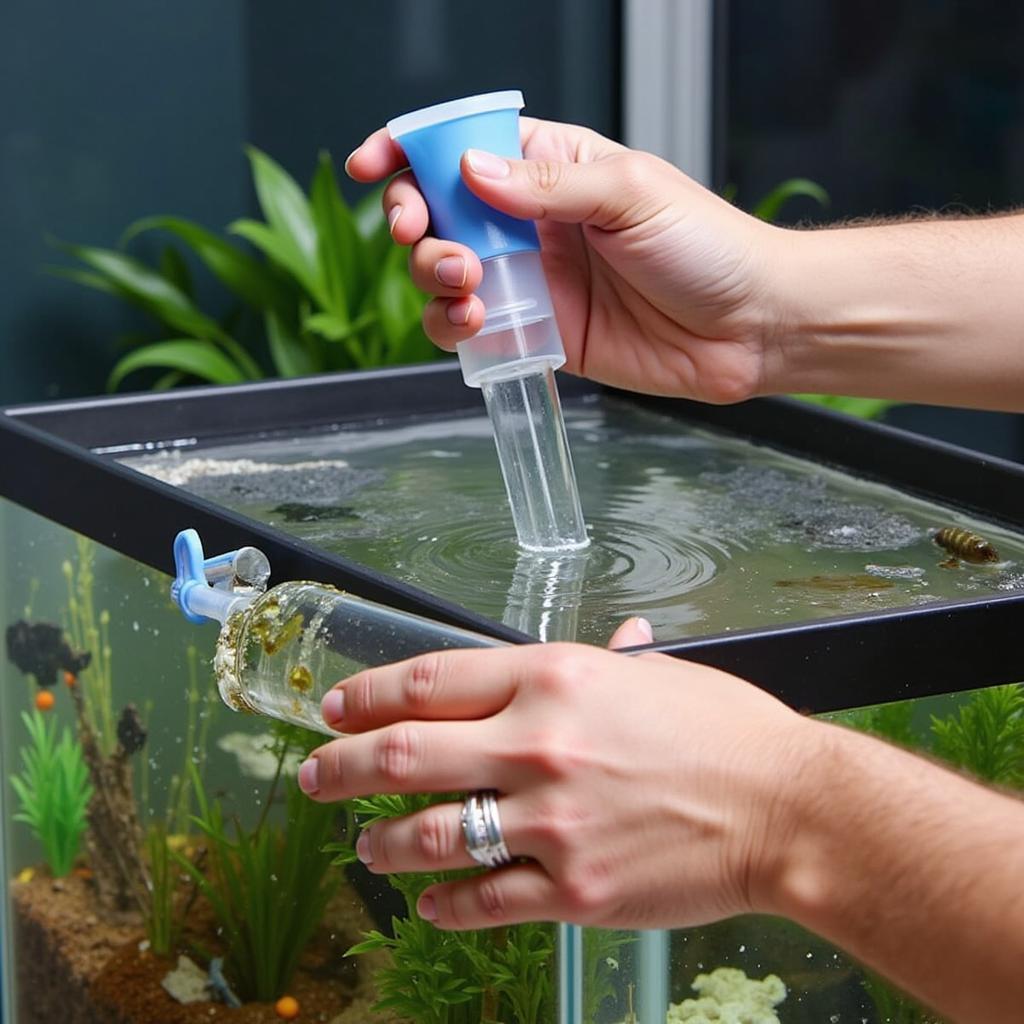 Cleaning a fish tank