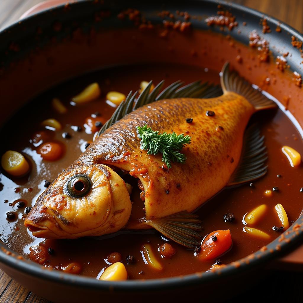 Braised Climbing Perch in Claypot