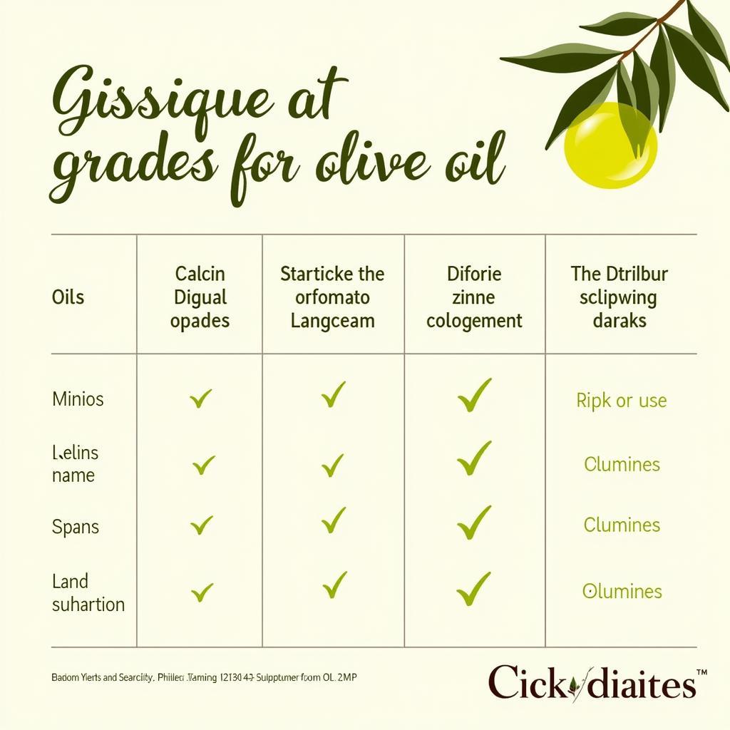 Comparing Different Grades of Olive Oil