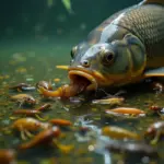 Crucian Carp Feeding on Insects