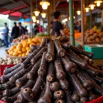 Fresh Củ Gai Roots at a Hanoi Market