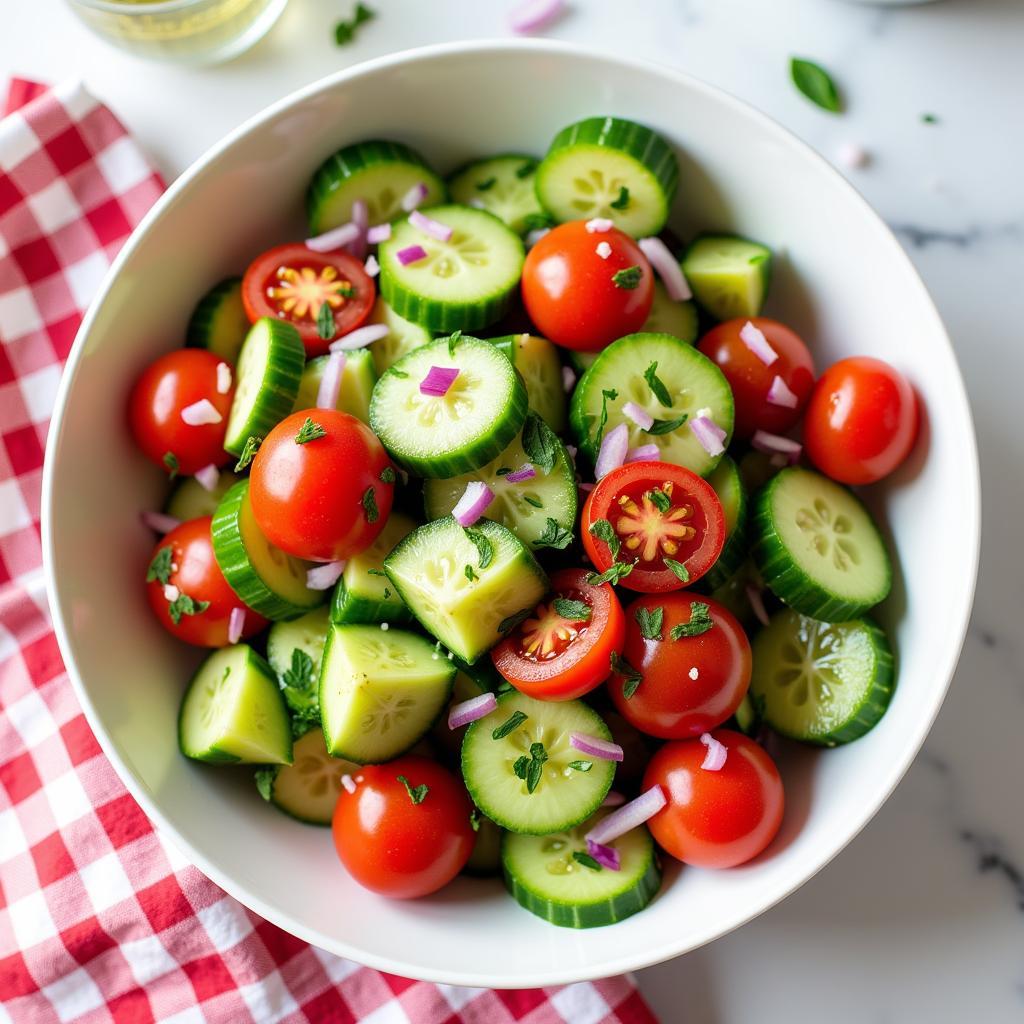 Cucumber and Tomato Salad with Vinaigrette