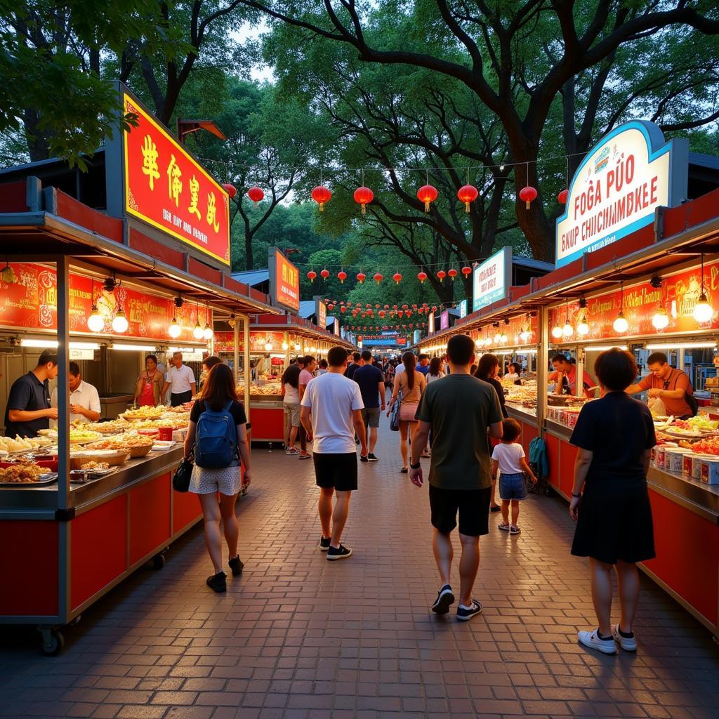 Food stalls at the Vietnam Museum of Ethnology's Cultural Village