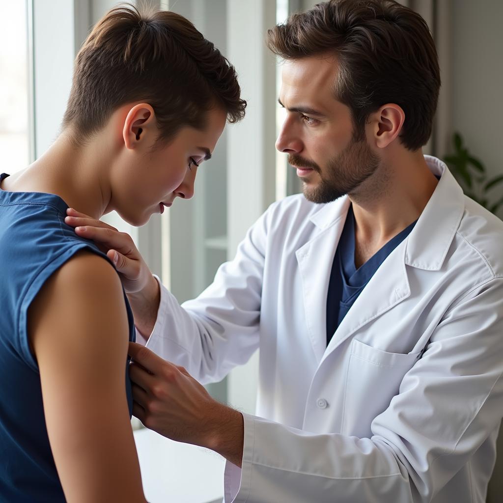 Dermatologist Examining a Scar