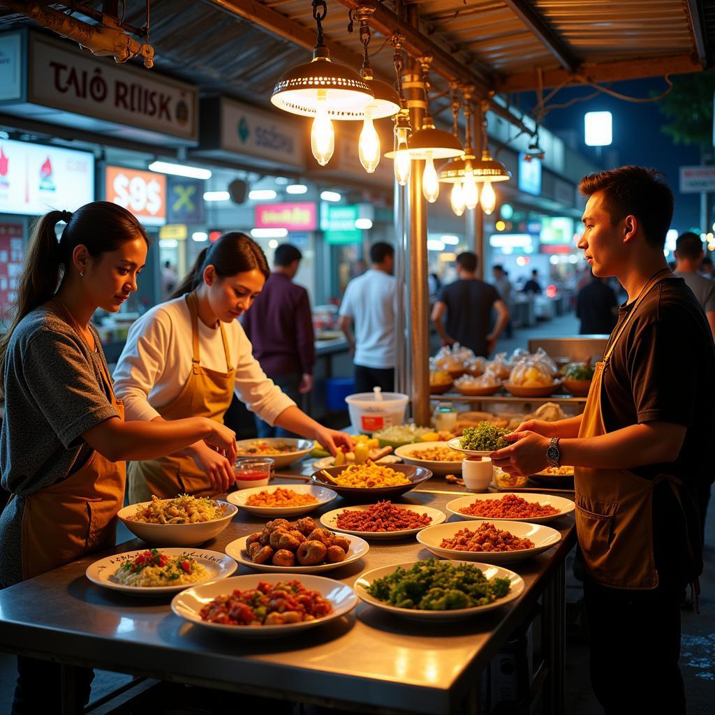 Vibrant street food scene in District 12