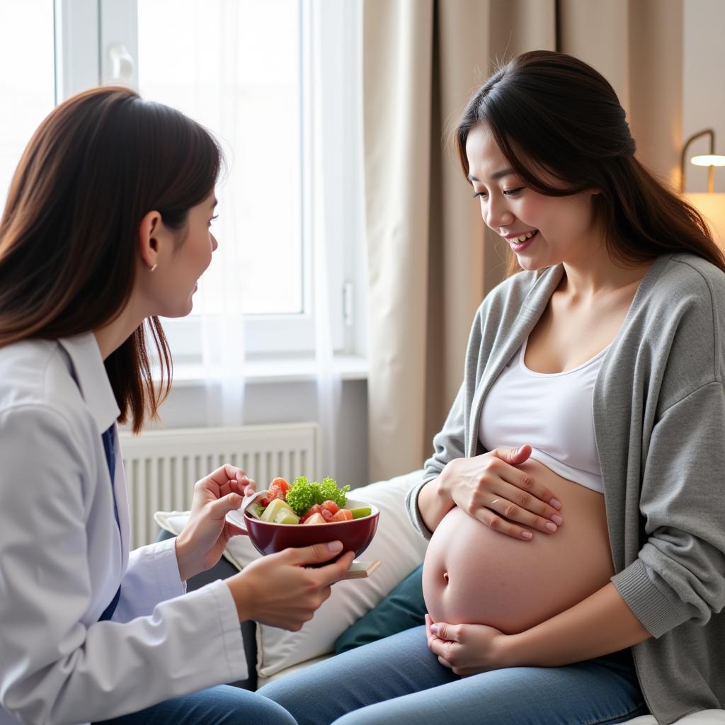 Doctor Consulting Pregnant Woman about Low Birth Weight