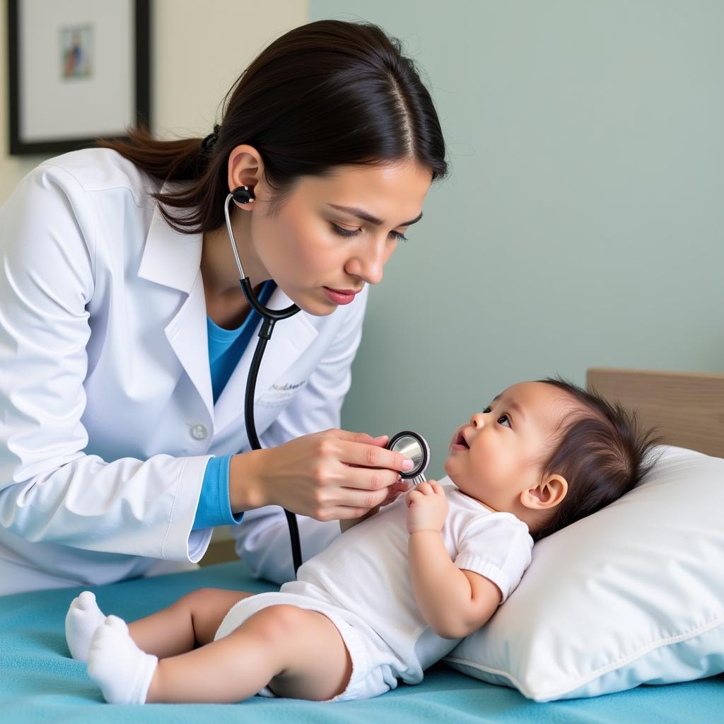 Doctor Examining a Baby