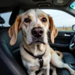 Dog Showing Common Car Sickness Symptoms