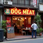 Dog meat restaurant in Hanoi