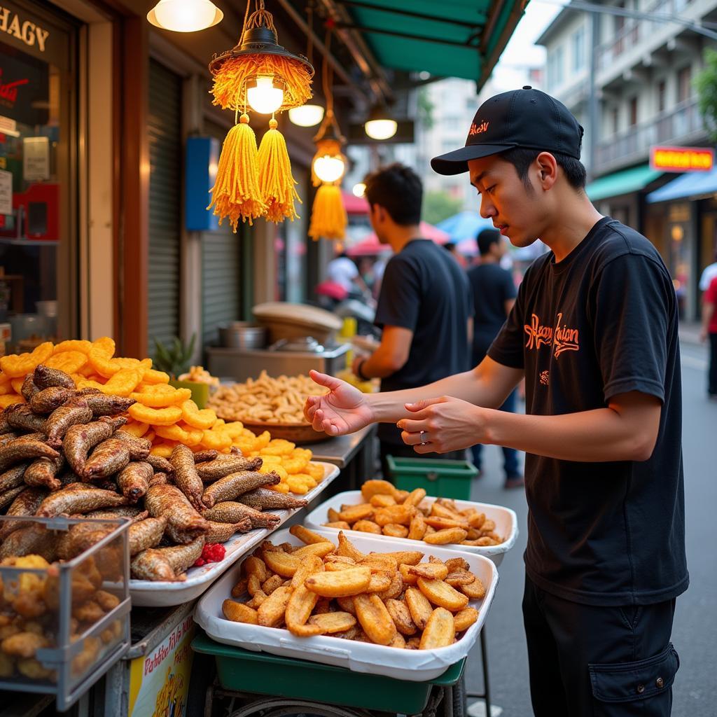 Dried Pineapple Fish Street Vendor