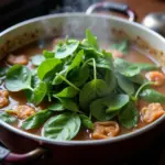 Duck Hot Pot with Water Spinach