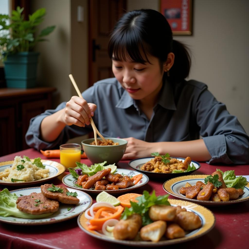 Enjoying Hanoi's delicious street food at home