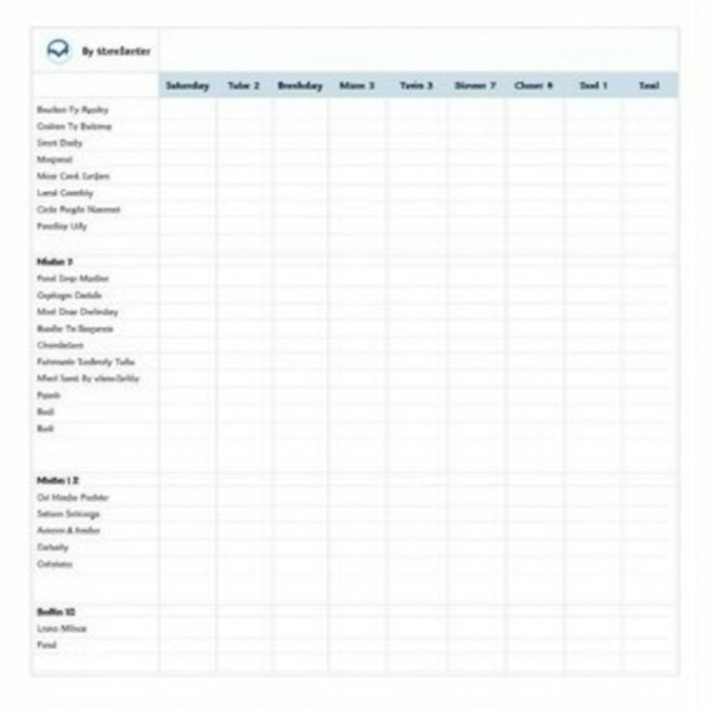 Excel Meal Planning Template