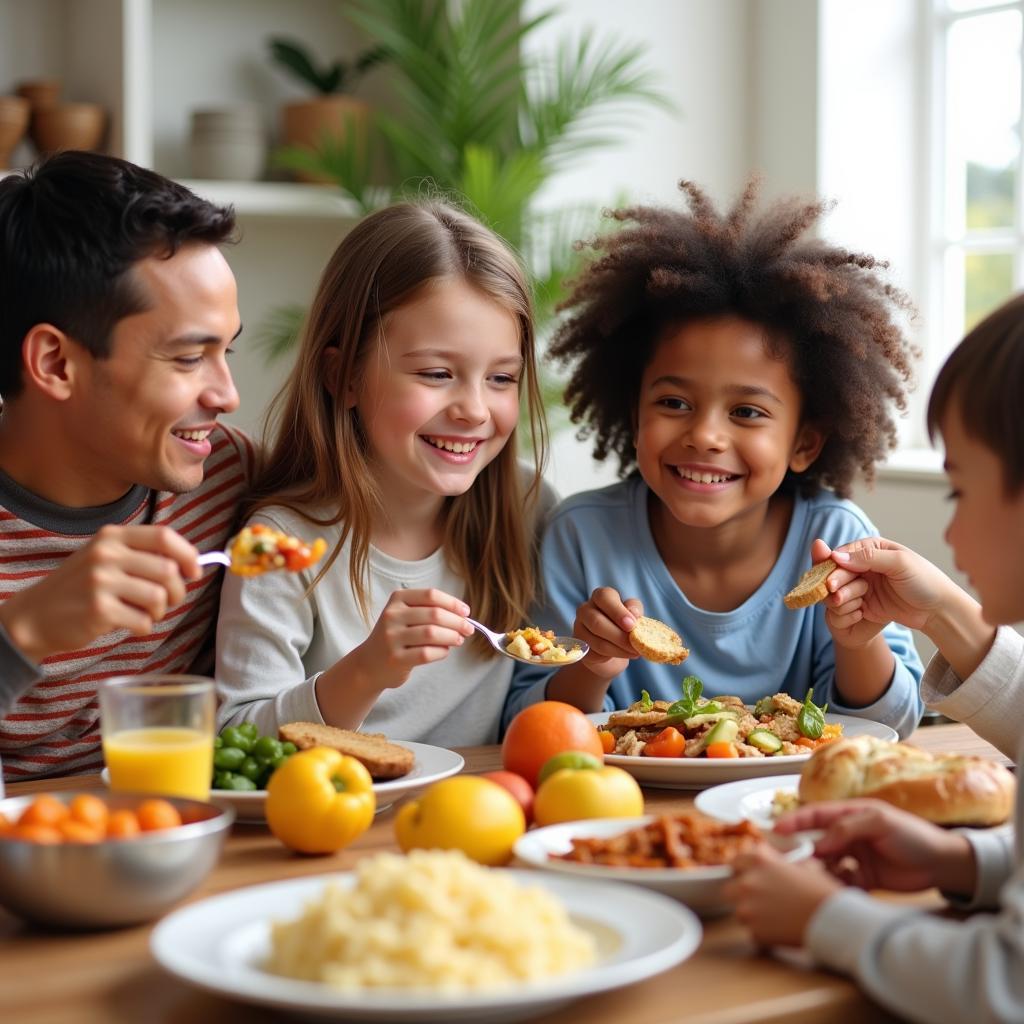 Family Enjoying Healthy Meal