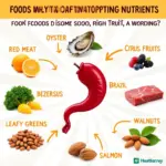 Foods rich in sperm-boosting nutrients like zinc, selenium, vitamin C, and omega-3 fatty acids.