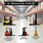 Different Forklift Types in a Warehouse