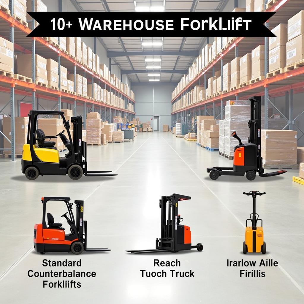 Different Forklift Types in a Warehouse