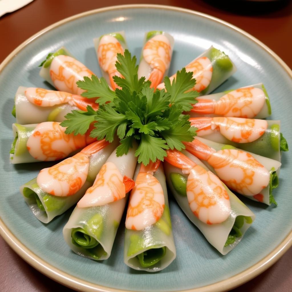 Fresh spring rolls, a light and refreshing dish for Tet in Southern Vietnam