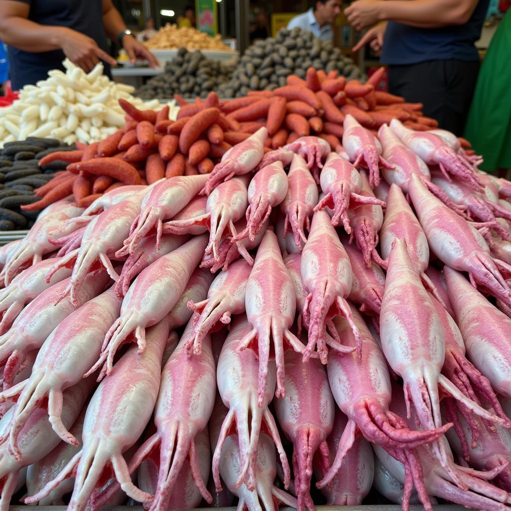 Fresh Squid at Hanoi Market