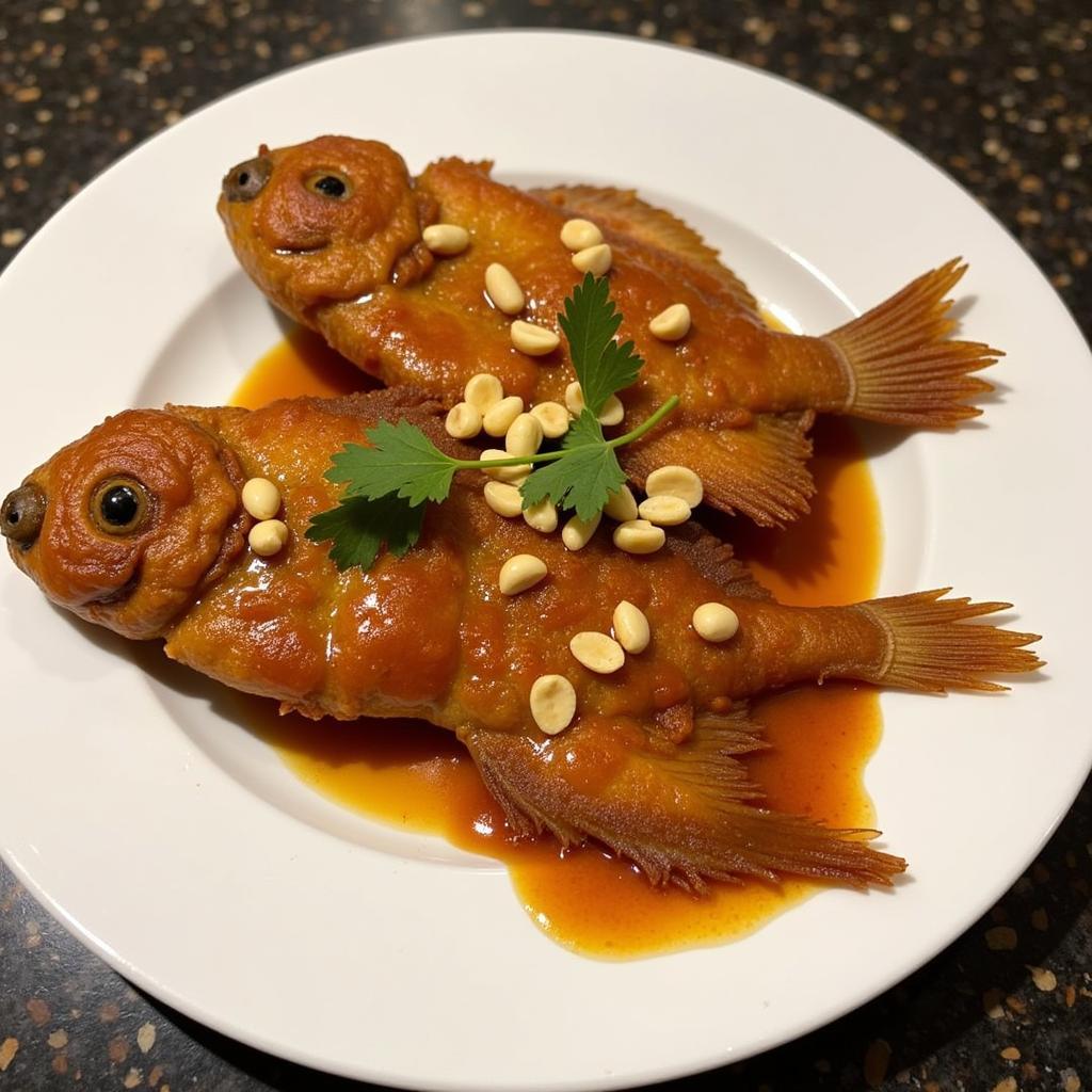 Fried White Pomfret with Tamarind Sauce