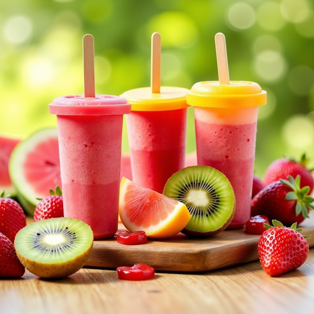 Colorful Fruit Popsicles for a Hot Summer Day