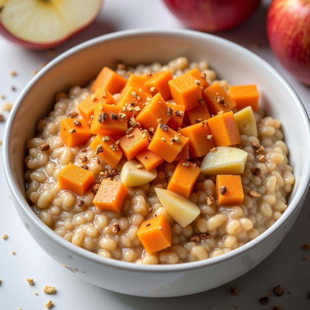 Fruit and vegetable porridge for a 7-month-old