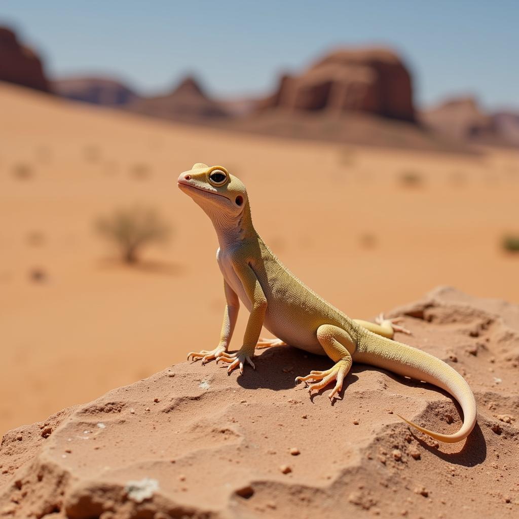 Gecko in a Desert Environment