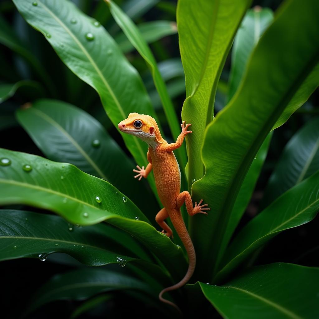 Gecko in a Rainforest Habitat