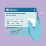 Global Entry Card and Known Traveler Number Location