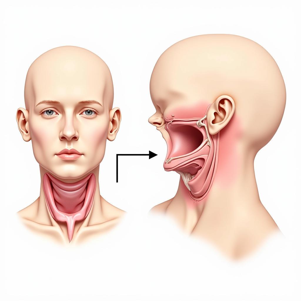 Diagram of an Enlarged Thyroid Gland