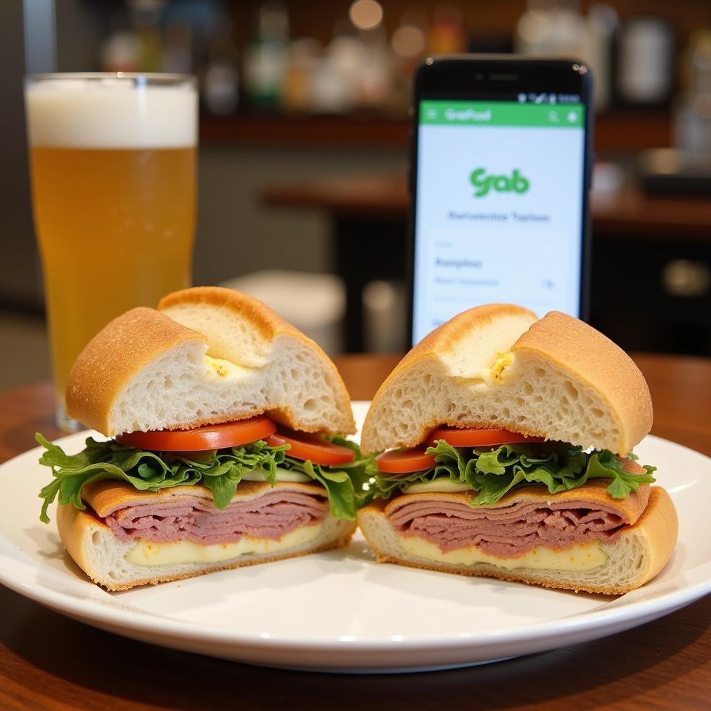 Ordering banh mi on Grab in Hanoi