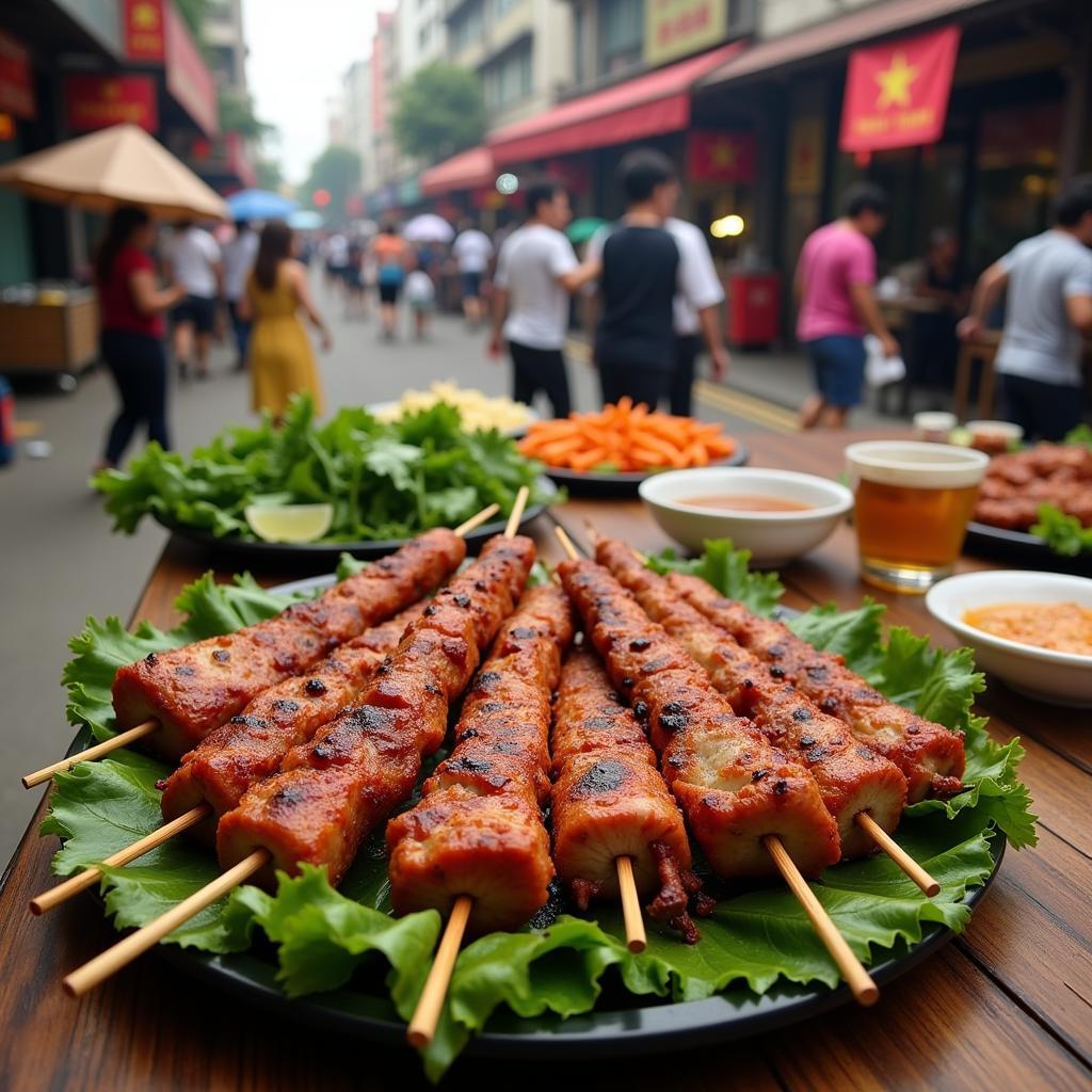 Grilled Pork Skewers: A Vietnamese Street Food Staple